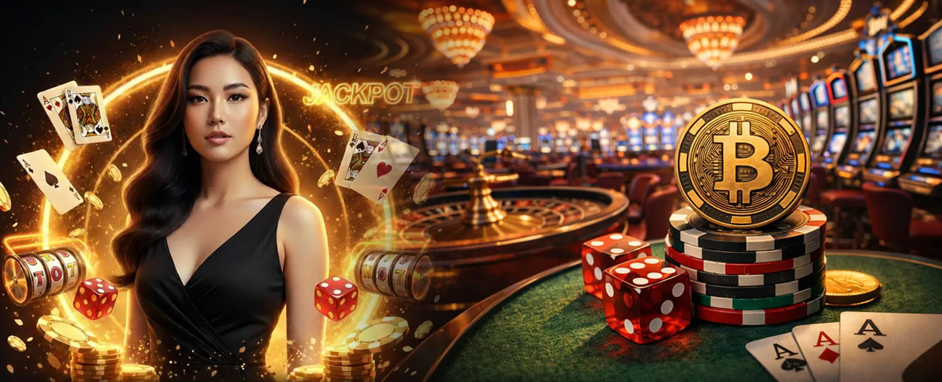 Nustargame online casino registration page hero image with golden theme
